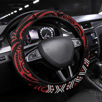 Aotearoa Bulldog Steering Wheel Cover New Zealand Maori Taniko Art