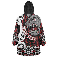Personalised Aotearoa Bulldog Wearable Blanket Hoodie New Zealand Maori Taniko Art LT14 - Polynesian Pride
