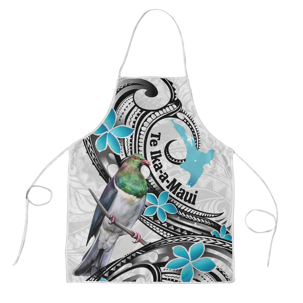 Aotearoa Te Ika-a-Maui Apron South Island Kekeru Maori Koru LT14 White - Polynesian Pride