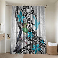 Aotearoa Te Ika-a-Maui Bathroom Set South Island Kekeru Maori Koru LT14 Shower Curtain Only White - Polynesian Pride