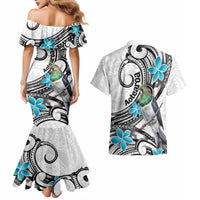 Aotearoa Te Ika-a-Maui Couples Matching Mermaid Dress and Hawaiian Shirt South Island Kekeru Maori Koru LT14 - Polynesian Pride