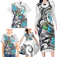 Aotearoa Te Ika-a-Maui Family Matching Long Sleeve Bodycon Dress and Hawaiian Shirt South Island Kekeru Maori Koru LT14 - Polynesian Pride