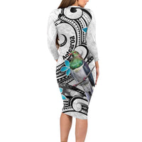 Aotearoa Te Ika-a-Maui Family Matching Long Sleeve Bodycon Dress and Hawaiian Shirt South Island Kekeru Maori Koru LT14 - Polynesian Pride