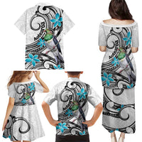 Aotearoa Te Ika-a-Maui Family Matching Puletasi and Hawaiian Shirt South Island Kekeru Maori Koru LT14 - Polynesian Pride