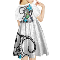 Aotearoa Te Ika-a-Maui Kid Short Sleeve Dress South Island Kekeru Maori Koru