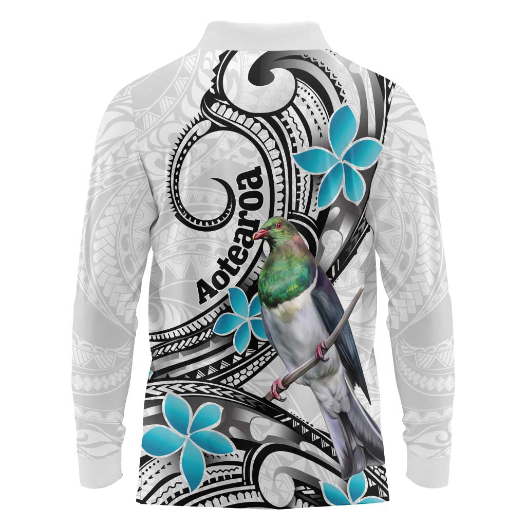 Aotearoa Te Ika-a-Maui Long Sleeve Polo Shirt South Island Kekeru Maori Koru