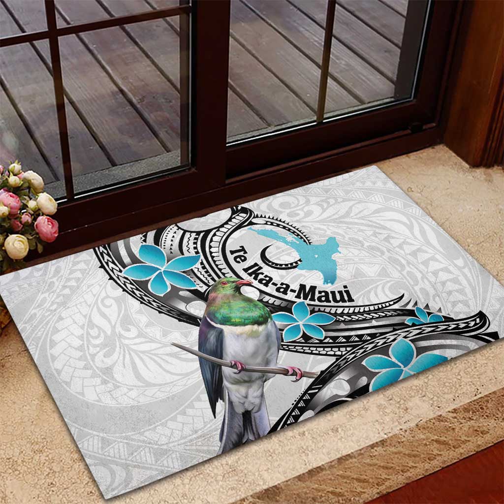 Aotearoa Te Ika-a-Maui Rubber Doormat South Island Kekeru Maori Koru