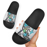 Aotearoa Te Ika-a-Maui Slide Sandals South Island Kekeru Maori Koru - Polynesian Pride