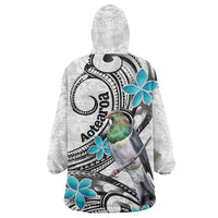 Aotearoa Te Ika-a-Maui Wearable Blanket Hoodie South Island Kekeru Maori Koru