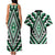 Green Aotearoa Taniko Poutama Patikitiki Couples Matching Tank Maxi Dress and Hawaiian Shirt