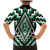 Green Aotearoa Taniko Poutama Patikitiki Family Matching Mermaid Dress and Hawaiian Shirt LT14 - Polynesian Pride
