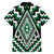 Green Aotearoa Taniko Poutama Patikitiki Family Matching Off The Shoulder Long Sleeve Dress and Hawaiian Shirt