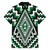 Green Aotearoa Taniko Poutama Patikitiki Family Matching Off Shoulder Maxi Dress and Hawaiian Shirt