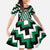 Green Aotearoa Taniko Poutama Patikitiki Family Matching Short Sleeve Bodycon Dress and Hawaiian Shirt