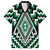 Green Aotearoa Taniko Poutama Patikitiki Family Matching Short Sleeve Bodycon Dress and Hawaiian Shirt