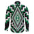 Green Aotearoa Taniko Poutama Patikitiki Family Matching Short Sleeve Bodycon Dress and Hawaiian Shirt