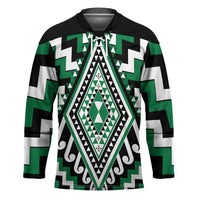 Green New Zealand Taniko Poutama Patikitiki Hockey Jersey - Polynesian Pride