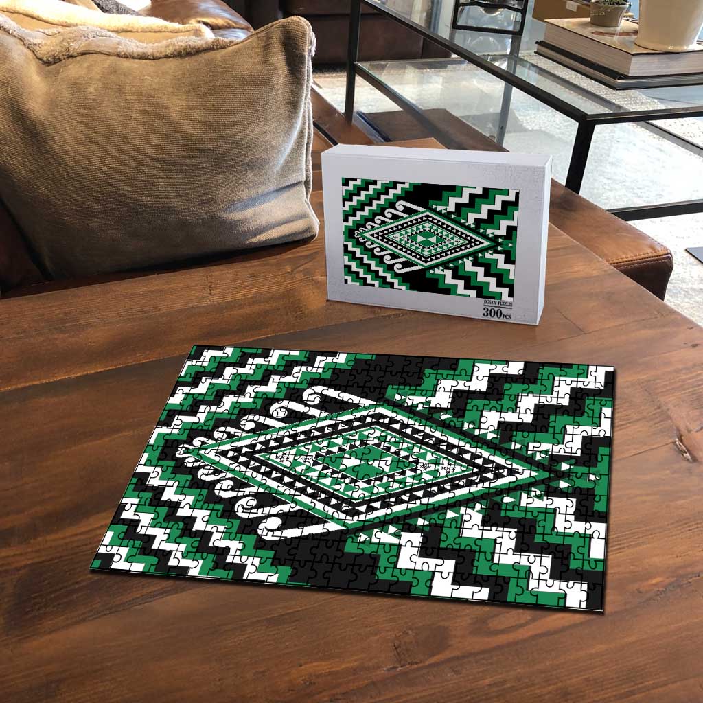 Green New Zealand Taniko Poutama Patikitiki Puzzle - Polynesian Pride