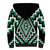 Green Aotearoa Taniko Poutama Patikitiki Sherpa Hoodie