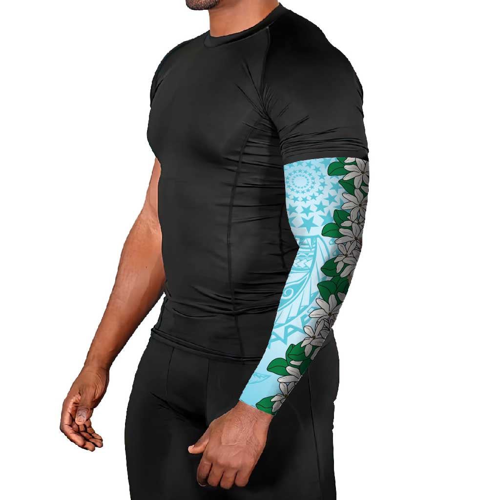Cook Islands Tiare Maori With Conch Shell Arm Sleeves Pasifika Fest Polynesian Tattoo Turquoise