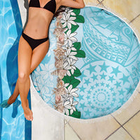 Cook Islands Tiare Maori With Conch Shell Beach Blanket Pasifika Fest Polynesian Tattoo Turquoise