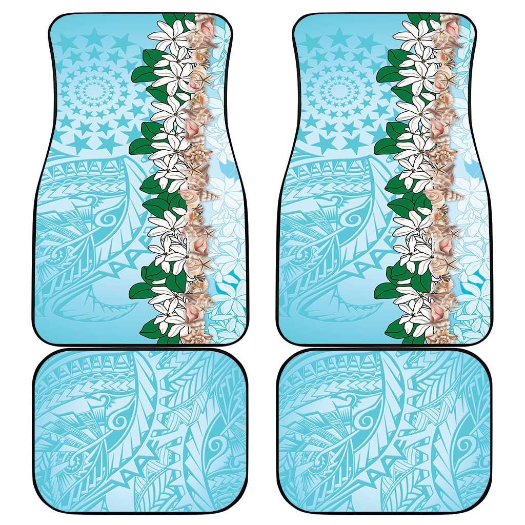 Cook Islands Tiare Maori With Conch Shell Car Mats Pasifika Fest Polynesian Tattoo Turquoise