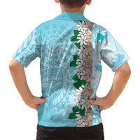 Cook Islands Tiare Maori With Conch Shell Family Matching Summer Maxi Dress and Hawaiian Shirt Pasifika Fest Polynesian Tattoo Turquoise LT14 - Polynesian Pride