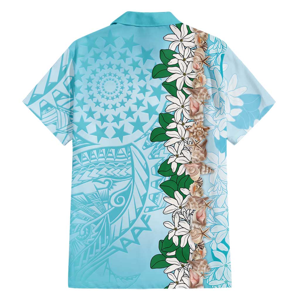 Cook Islands Tiare Maori With Conch Shell Family Matching Summer Maxi Dress and Hawaiian Shirt Pasifika Fest Polynesian Tattoo Turquoise LT14 - Polynesian Pride