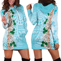 Cook Islands Tiare Maori With Conch Shell Hoodie Dress Pasifika Fest Polynesian Tattoo Turquoise