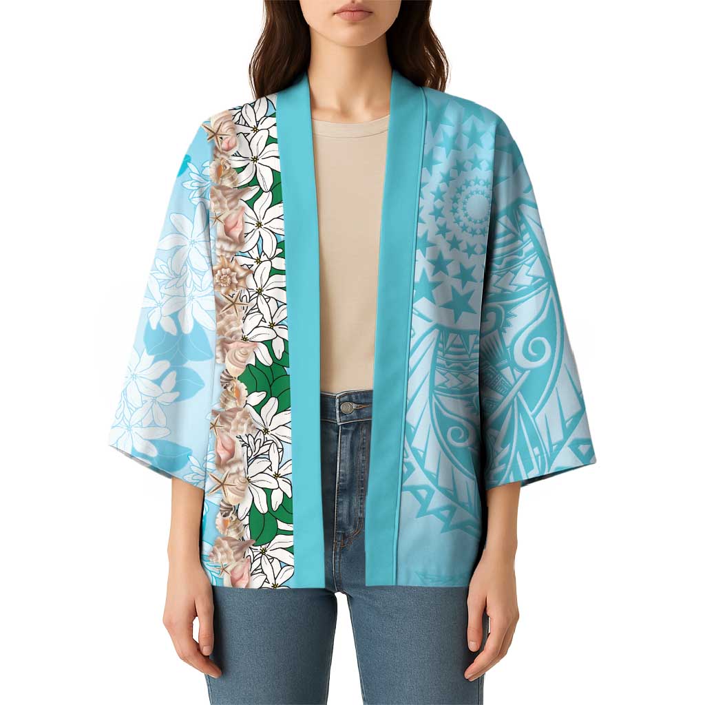 Cook Islands Tiare Maori With Conch Shell Kimono Pasifika Fest Polynesian Tattoo Turquoise