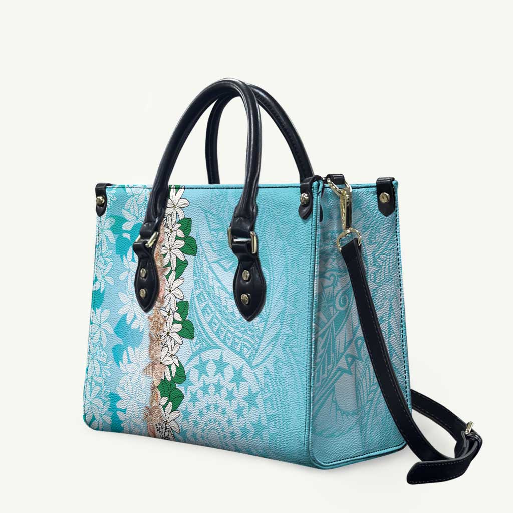 Cook Islands Tiare Maori With Conch Shell Leather Bag Pasifika Fest Polynesian Tattoo Turquoise