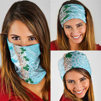 Cook Islands Tiare Maori With Conch Shell Neck Gaiter Pasifika Fest Polynesian Tattoo Turquoise