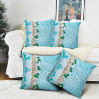 Cook Islands Tiare Maori With Conch Shell Pillow Cover Pasifika Fest Polynesian Tattoo Turquoise