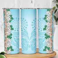 Cook Islands Tiare Maori With Conch Shell Skinny Tumbler Pasifika Fest Polynesian Tattoo Turquoise
