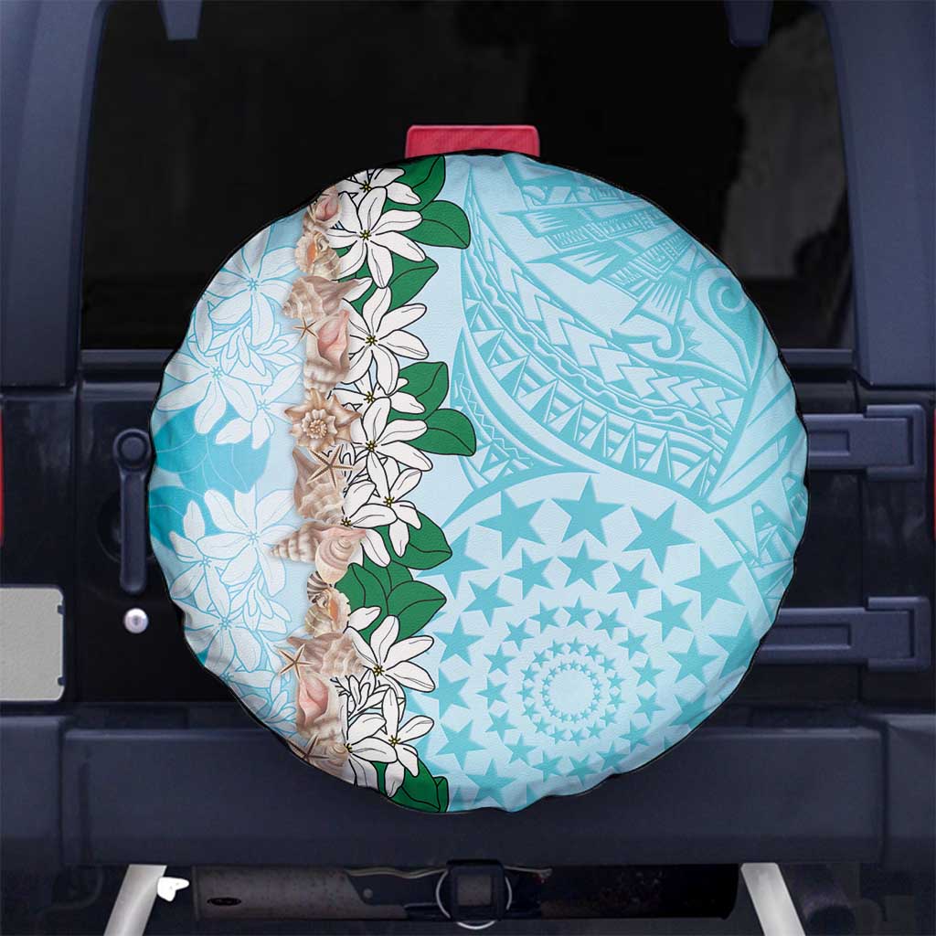 Cook Islands Tiare Maori With Conch Shell Spare Tire Cover Pasifika Fest Polynesian Tattoo Turquoise