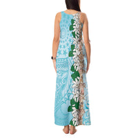 Cook Islands Tiare Maori With Conch Shell Tank Maxi Dress Pasifika Fest Polynesian Tattoo Turquoise