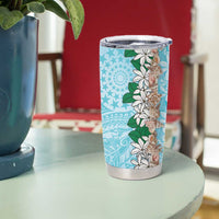 Cook Islands Tiare Maori With Conch Shell Tumbler Cup Pasifika Fest Polynesian Tattoo Turquoise