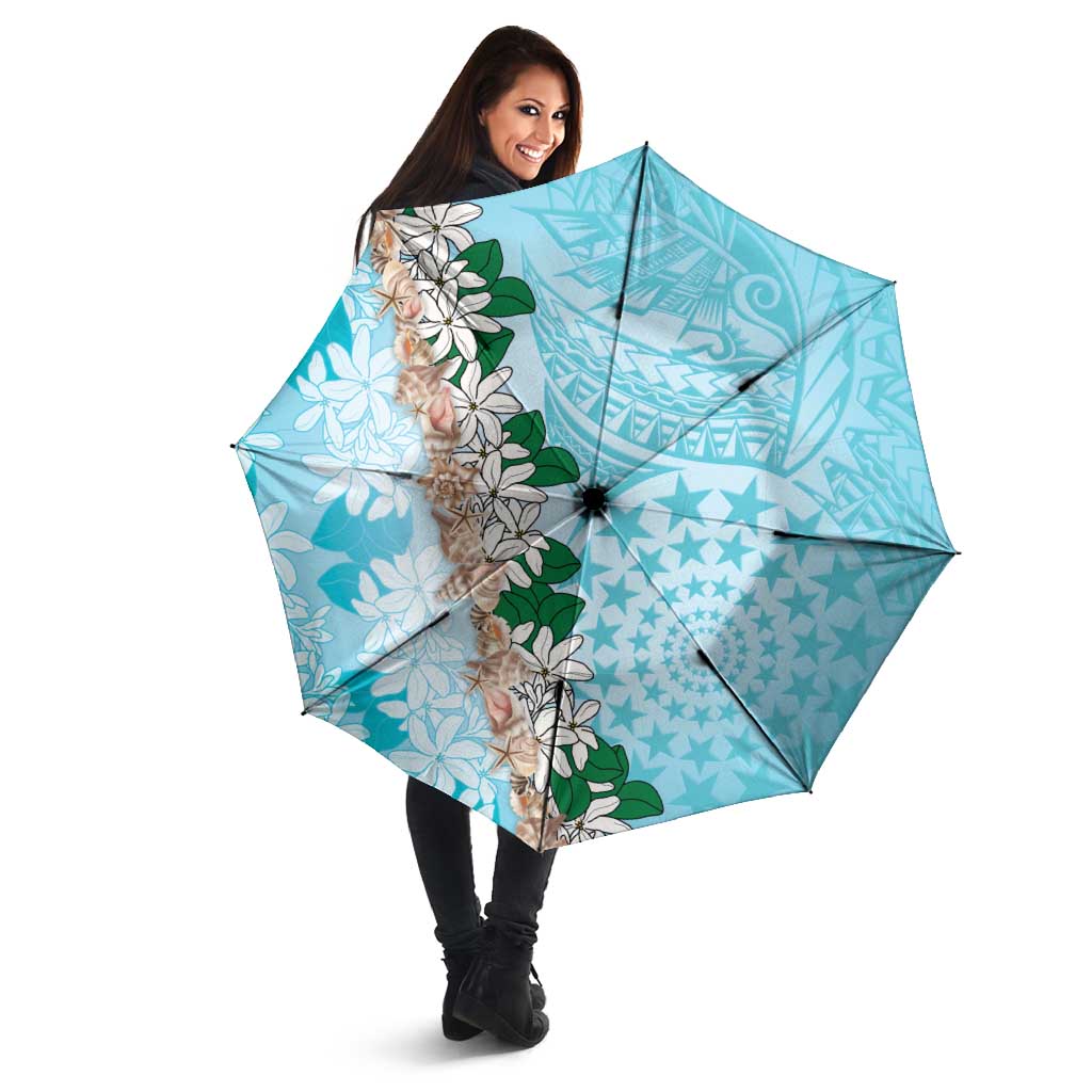 Cook Islands Tiare Maori With Conch Shell Umbrella Pasifika Fest Polynesian Tattoo Turquoise