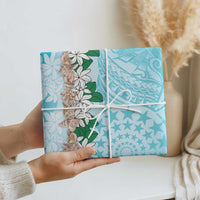 Cook Islands Tiare Maori With Conch Shell Wrapping Paper Pasifika Fest Polynesian Tattoo Turquoise