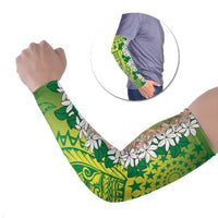 Cook Islands Tiare Maori With Conch Shell Arm Sleeves Pasifika Fest Polynesian Tattoo Green
