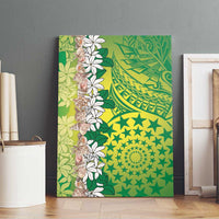 Cook Islands Tiare Maori With Conch Shell Canvas Wall Art Pasifika Fest Polynesian Tattoo Green