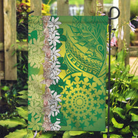 Cook Islands Tiare Maori With Conch Shell Garden Flag Pasifika Fest Polynesian Tattoo Green
