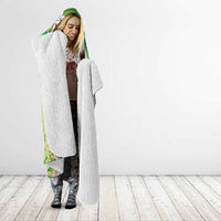 Cook Islands Tiare Maori With Conch Shell Hooded Blanket Pasifika Fest Polynesian Tattoo Green