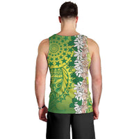 Cook Islands Tiare Maori With Conch Shell Men Tank Top Pasifika Fest Polynesian Tattoo Green