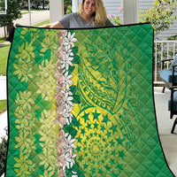 Cook Islands Tiare Maori With Conch Shell Quilt Pasifika Fest Polynesian Tattoo Green