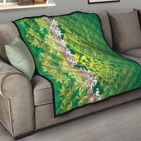 Cook Islands Tiare Maori With Conch Shell Quilt Pasifika Fest Polynesian Tattoo Green