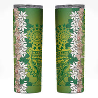 Cook Islands Tiare Maori With Conch Shell Skinny Tumbler Pasifika Fest Polynesian Tattoo Green LT14 Green - Polynesian Pride