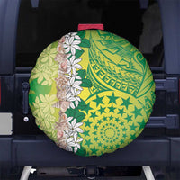 Cook Islands Tiare Maori With Conch Shell Spare Tire Cover Pasifika Fest Polynesian Tattoo Green