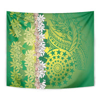 Cook Islands Tiare Maori With Conch Shell Tapestry Pasifika Fest Polynesian Tattoo Green