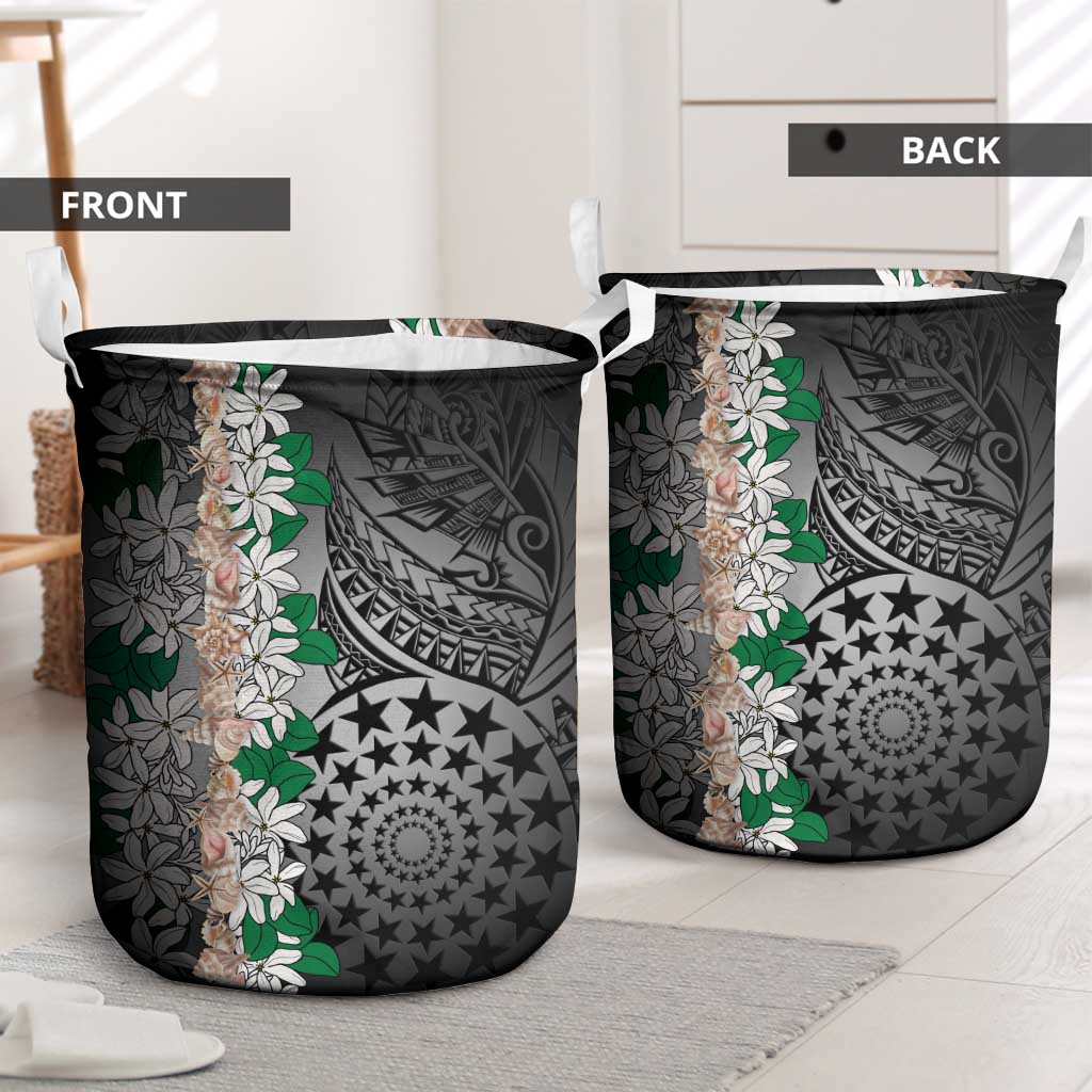 Cook Islands Tiare Maori With Conch Shell Laundry Basket Pasifika Fest Polynesian Tattoo Black